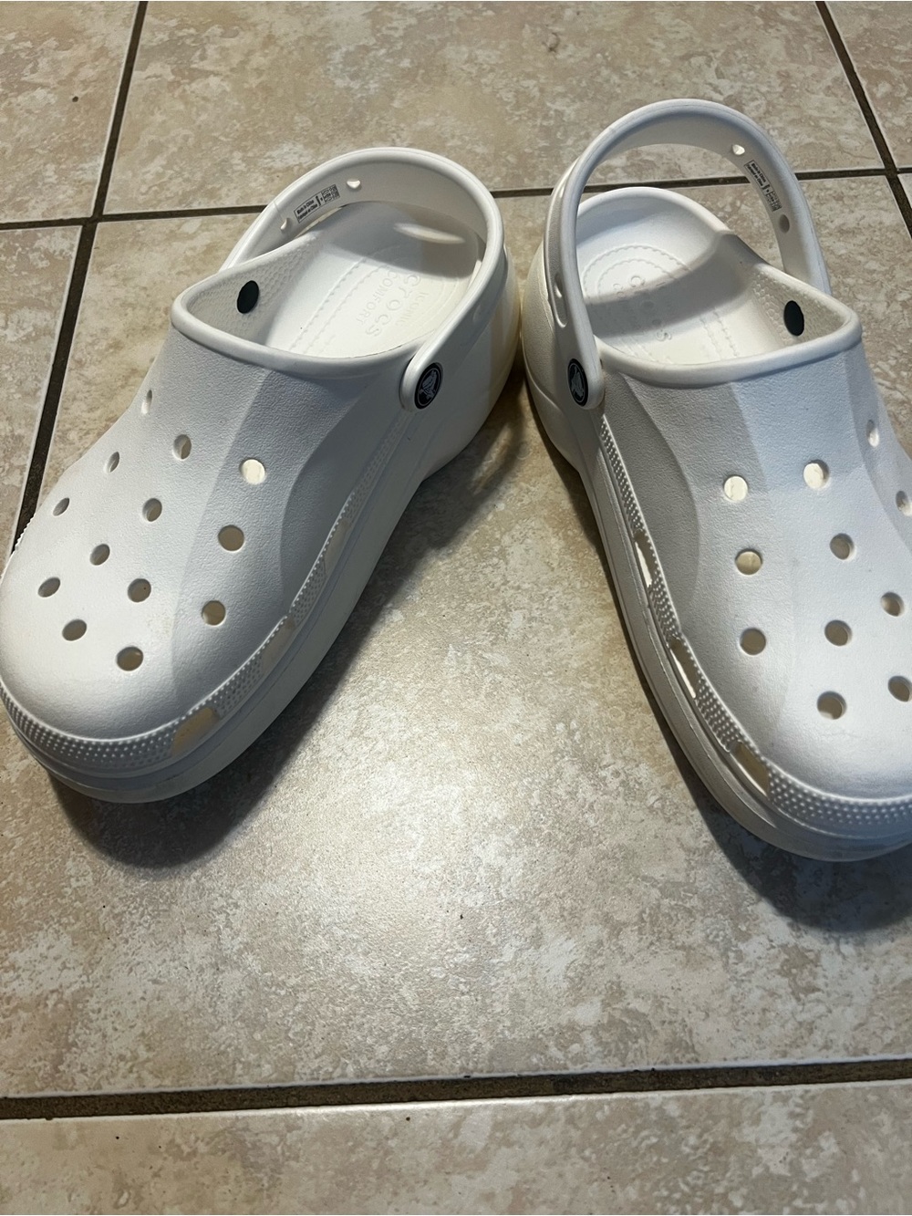 Platform white crocs Slip-On Clog Shoes